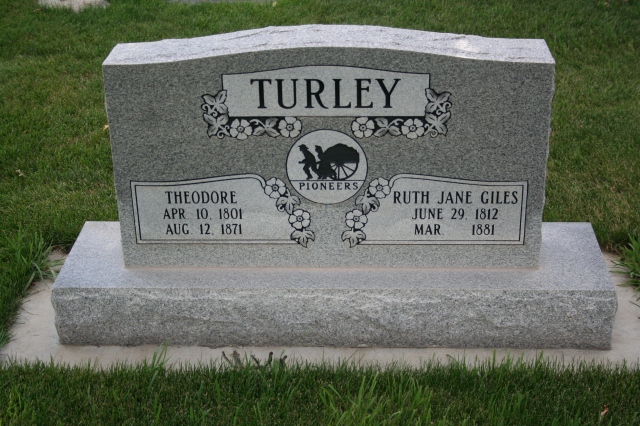 Theodore Turley and Ruth Jane Giles Headstone